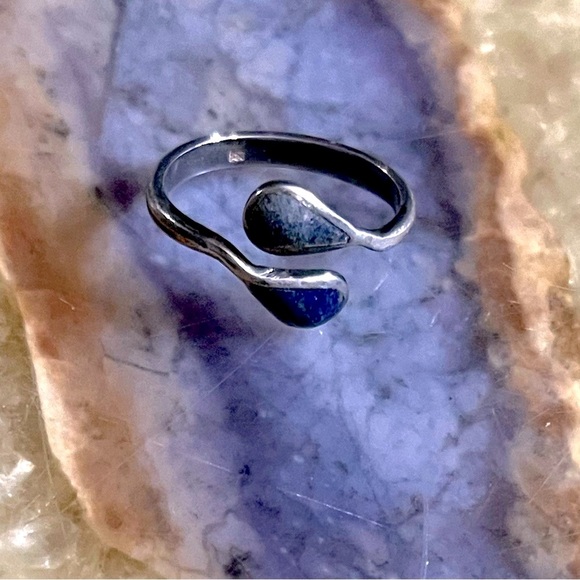 Labradorite Sterling Silver Wrap Ring Vintage Marked - Picture 1 of 2